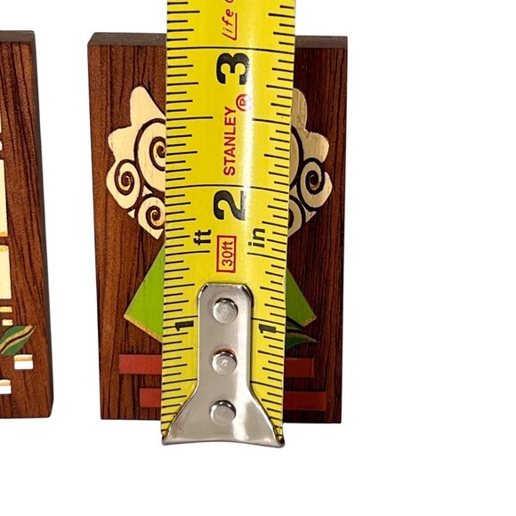 Lesodi Puerto Rican Art Hand Painted Wooden Set Of 3 Angel Church Colorful - Picture 11 of 13